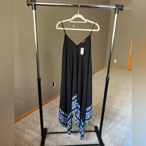 Express Black Dress with Blue Accents